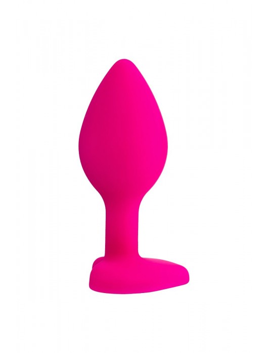 Розовая анальная втулка Diamond Heart с прозрачным кристаллом - 7 см. - ToyFa - купить с доставкой в Нефтекамске