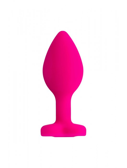 Розовая анальная втулка Diamond Heart с прозрачным кристаллом - 7 см. - ToyFa - купить с доставкой в Нефтекамске