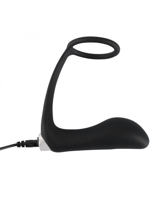 Черное эрекционное кольцо с анальной вибропробкой Vibrating Ring   Plug - Orion - в Нефтекамске купить с доставкой