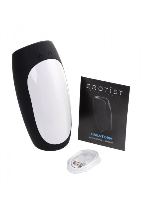 Черно-белый перезаряжаемый мастурбатор Erotist Hailstorm - Erotist Adult Toys - в Нефтекамске купить с доставкой