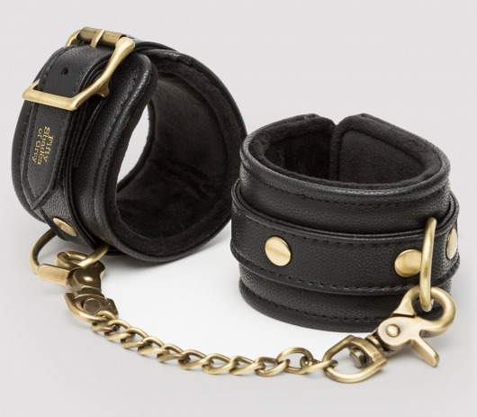Черные наручники Bound to You Faux Leather Wrist Cuffs - Fifty Shades of Grey - купить с доставкой в Нефтекамске