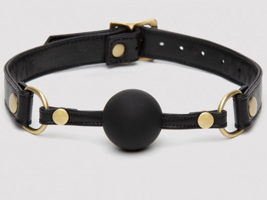 Черный кляп-шар Bound to You Faux Leather Ball Gag - Fifty Shades of Grey - купить с доставкой в Нефтекамске