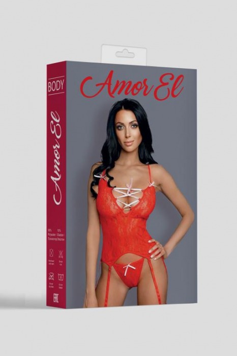 Кружевной корсаж с атласными ленточками - Amor El купить с доставкой