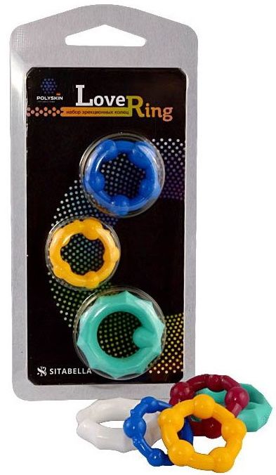 Набор из 3 цветных эрекционных колец Love Ring - Sitabella - в Нефтекамске купить с доставкой