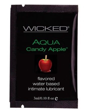 Лубрикант с ароматом сахарного яблока WICKED AQUA Candy Apple - 3 мл. - Wicked - купить с доставкой в Нефтекамске