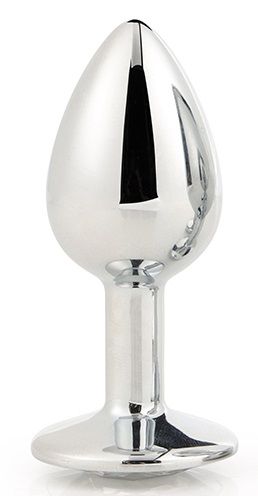 Серебристая анальная втулка с прозрачным кристаллом - 7,1 см. - Dream Toys - купить с доставкой в Нефтекамске