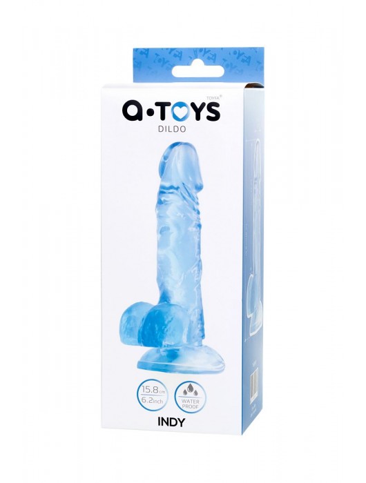 Голубой реалистичный фаллоимитатор Indy - 15,8 см. - A-toys