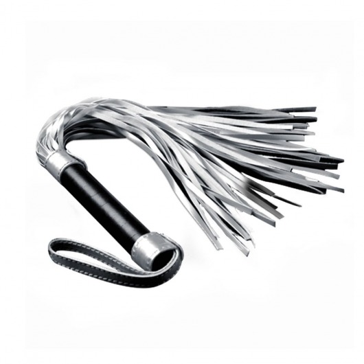 Серебристая плетка Struggle My Flogger с черной ручкой - 45 см. - Lovetoy - купить с доставкой в Нефтекамске