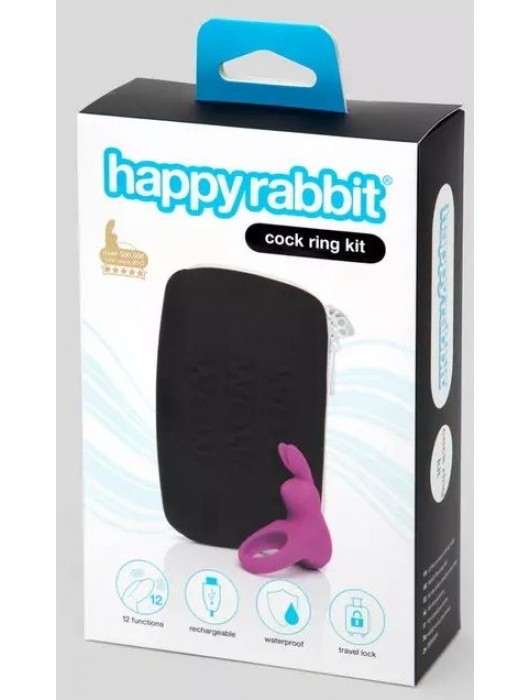 Фиолетовое эрекционное виброкольцо Happy Rabbit Cock Ring Kit - Happy Rabbit - в Нефтекамске купить с доставкой