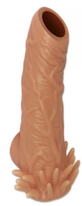 Телесная насадка с усиками и открытой головкой Nude Sleeve S - 10 см. - KOKOS - в Нефтекамске купить с доставкой