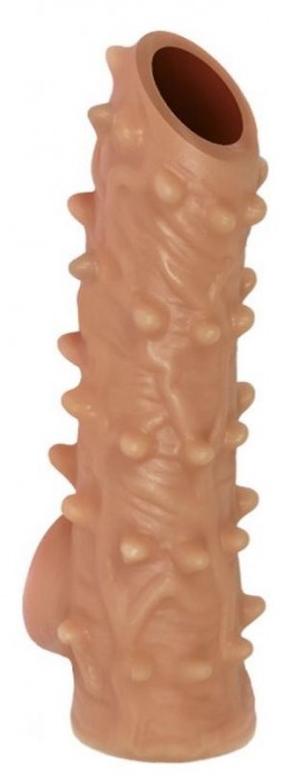 Телесная насадка с шипами и открытой головкой Nude Sleeve S - 10 см. - KOKOS - в Нефтекамске купить с доставкой