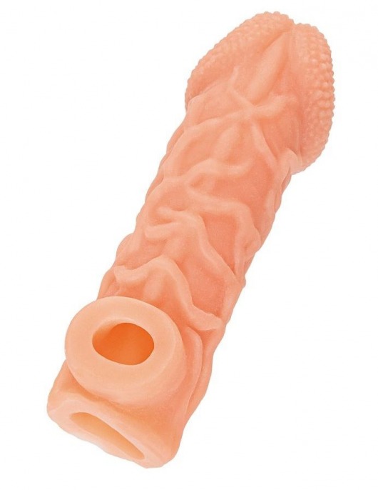 Телесная закрытая насадка с венками Cock Sleeve Size S - 13,8 см. - KOKOS - в Нефтекамске купить с доставкой Телесная закрытая насадка с венками Cock Sleeve Size S - 13,8 см. - KOKOS - в Нефтекамске купить с доставкой
