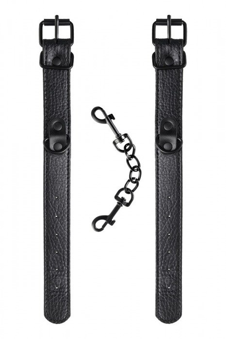 Узкие черные наручники на сцепке - ToyFa - купить с доставкой в Нефтекамске