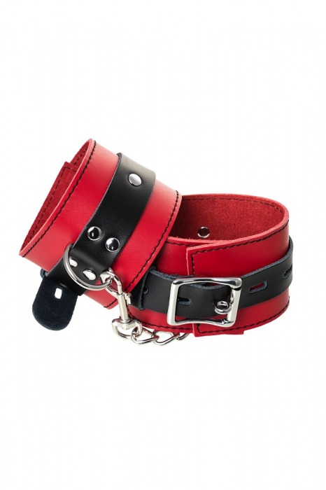 Красно-черные оковы на ноги из кожи - ToyFa - купить с доставкой в Нефтекамске