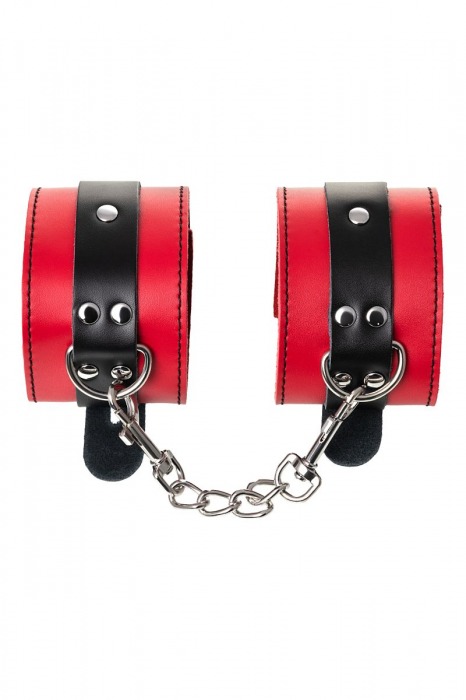 Красно-черные оковы на ноги из кожи - ToyFa - купить с доставкой в Нефтекамске
