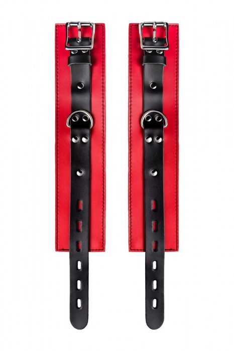 Красно-черные оковы на ноги из кожи - ToyFa - купить с доставкой в Нефтекамске