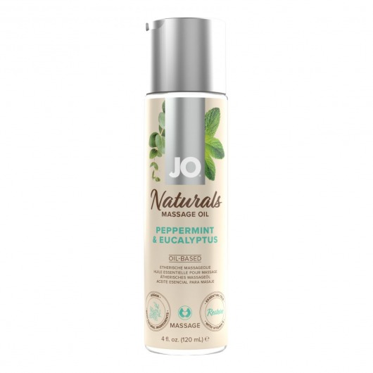 Массажное масло с ароматом перечной мяты и эвкалипта JO Naturals Peppermint   Eucalyptus - 120 мл. - System JO - купить с доставкой в Нефтекамске