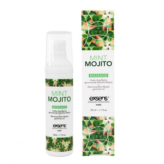 Разогревающее массажное масло с ароматом мохито Gourmet Mint Mojito - 50 мл. - Exsens - купить с доставкой в Нефтекамске