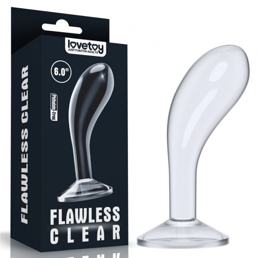 Прозрачный стимулятор простаты Flawless Clear Prostate Plug - 15 см. - Lovetoy - в Нефтекамске купить с доставкой