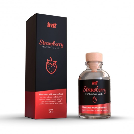 Массажный гель с ароматом клубники Strawberry - 30 мл. - INTT - купить с доставкой в Нефтекамске