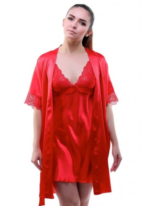 Сорочка на узких бретелях с декорированным кружевом лифом - Belweiss купить с доставкой