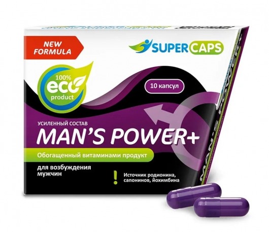 Возбуждающее средство для мужчин Mans Power plus - 10 капсул (0,35 гр.) +1 в подарок - SuperCaps - купить с доставкой в Нефтекамске