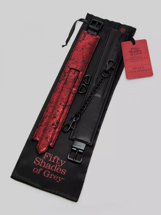 Красно-черные оковы Reversible Faux Leather Ankle Cuffs - Fifty Shades of Grey - купить с доставкой в Нефтекамске