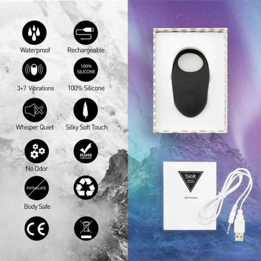 Черное эрекционное виброкольцо Thor Cockring - FeelzToys - в Нефтекамске купить с доставкой Черное эрекционное виброкольцо Thor Cockring - FeelzToys - в Нефтекамске купить с доставкой