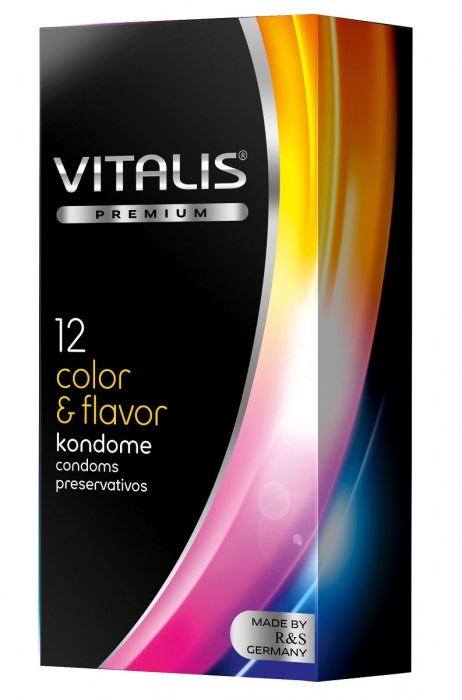 Цветные ароматизированные презервативы VITALIS PREMIUM color   flavor - 12 шт. - Vitalis - купить с доставкой в Нефтекамске
