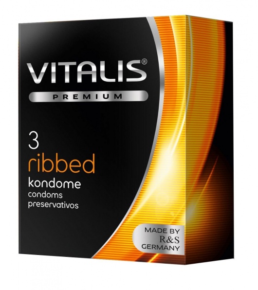 Ребристые презервативы VITALIS PREMIUM ribbed - 3 шт. - Vitalis - купить с доставкой в Нефтекамске