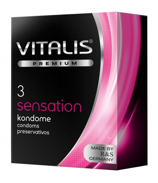 Презервативы с пупырышками и кольцами VITALIS PREMIUM sensation - 3 шт. - Vitalis - купить с доставкой в Нефтекамске