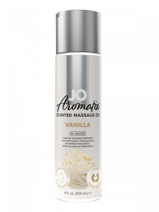 Массажное масло JO Aromatix Massage Oil Vanilla с ароматом ванили - 120 мл. - System JO - купить с доставкой в Нефтекамске