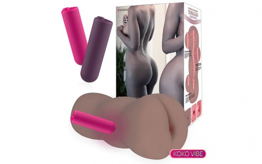 Коричневый вибромастурбатор-анус TONGGGO-Black Angel Auto - KOKOS - в Нефтекамске купить с доставкой