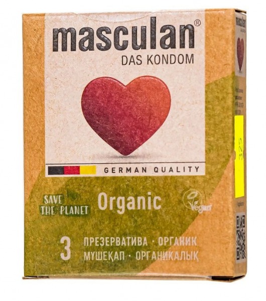 Экологически чистые презервативы Masculan Organic - 3 шт. - Masculan - купить с доставкой в Нефтекамске