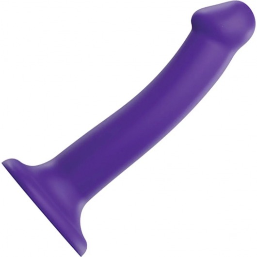 Фиолетовый фаллоимитатор-насадка Strap-On-Me Dildo Dual Density size M - 18 см. - Strap-on-me - купить с доставкой в Нефтекамске