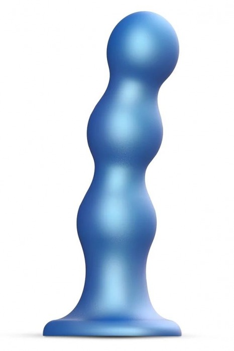 Голубая насадка Strap-On-Me Dildo Plug Balls size S - Strap-on-me - купить с доставкой в Нефтекамске