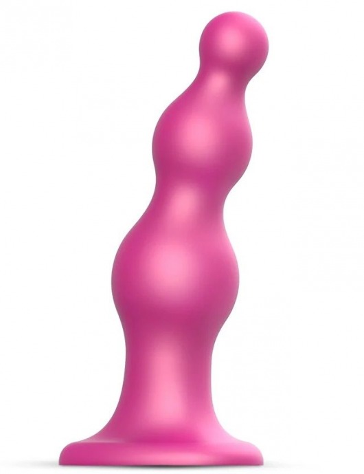Розовая насадка Strap-On-Me Dildo Plug Beads size S - Strap-on-me - купить с доставкой в Нефтекамске