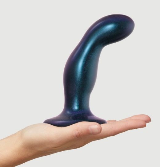 Темно-синяя насадка Strap-On-Me Dildo Plug Snaky size M - Strap-on-me - купить с доставкой в Нефтекамске