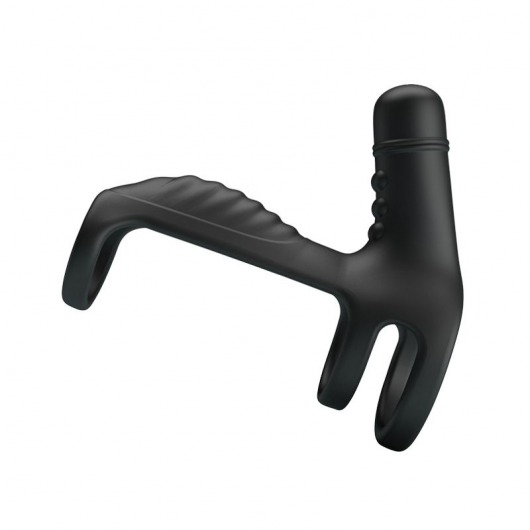 Черная вибронасадка на пенис Vibrating Penis Sling - Baile - в Нефтекамске купить с доставкой