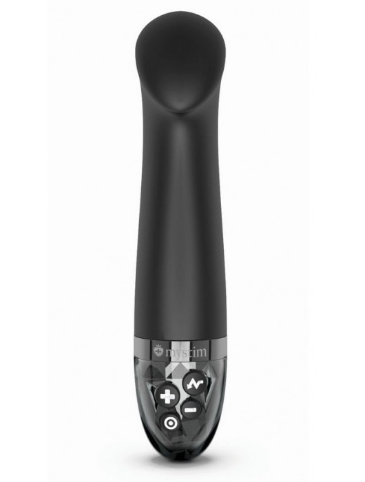 Черный вибратор с функцией электростимуляции Right on Ron - 17 см. - MyStim - купить с доставкой в Нефтекамске