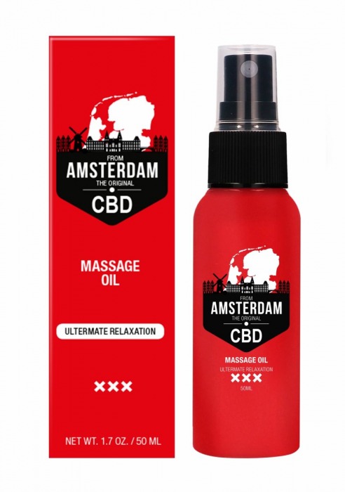 Стимулирующее массажное масло CBD from Amsterdam Massage Oil - 50 мл. - Shots Media BV - купить с доставкой в Нефтекамске