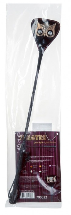 Чёрный стек с совой на кожаном наконечнике - 24 см. - ToyFa - купить с доставкой в Нефтекамске