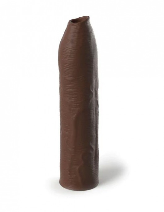 Коричневая насадка-удлинитель Uncut Silicone Penis Enhancer - 17,8 см. - Pipedream - в Нефтекамске купить с доставкой