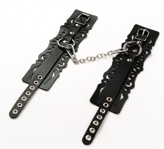 Узорчатые кожаные оковы с регулируемыми ремешками - Crazy Handmade - купить с доставкой в Нефтекамске