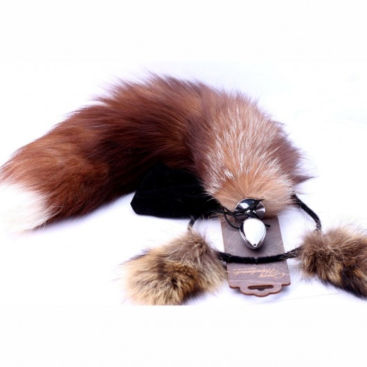 Игровой комплект: серебристая анальная пробка с пушистым хвостом и ободок-ушки - Crazy Handmade - купить с доставкой в Нефтекамске