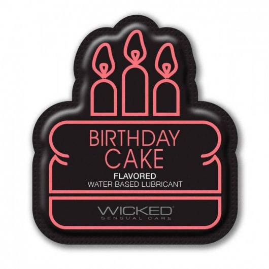 Лубрикант на водной основе со вкусом торта с кремом Wicked Aqua Birthday cake - 3 мл. - Wicked - купить с доставкой в Нефтекамске