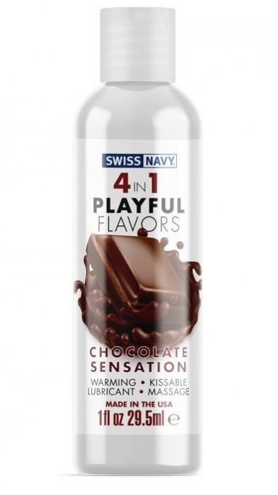 Массажный гель 4-в-1 Chocolate Sensation с ароматом шоколада - 29,5 мл. - Swiss navy - купить с доставкой в Нефтекамске