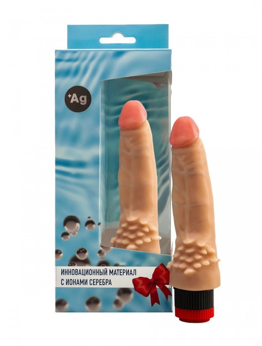 Телесный вибромассажер №10 с ионами серебра - 17 см. - Джага-Джага