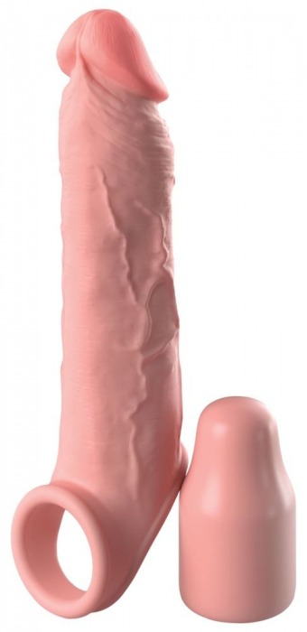 Телесная насадка-удлинитель 2 Inch Silicone X-tension with Strap - 20,3 см. - Pipedream - в Нефтекамске купить с доставкой