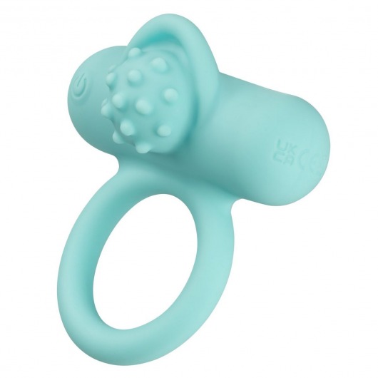 Аквамариновое эрекционное виброкольцо Silicone Rechargeable Nubby Lover’s Delight - California Exotic Novelties - в Нефтекамске купить с доставкой